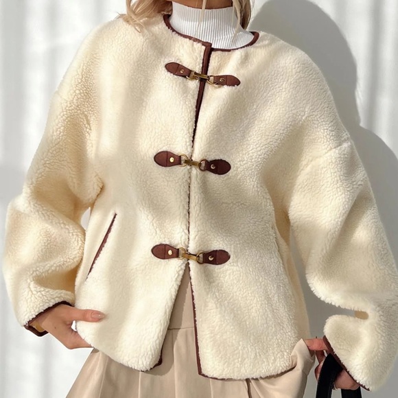 Princess Polly Jackets & Blazers - NWT. Princess Polly - Adylic Teddy Coat Cream/Brown